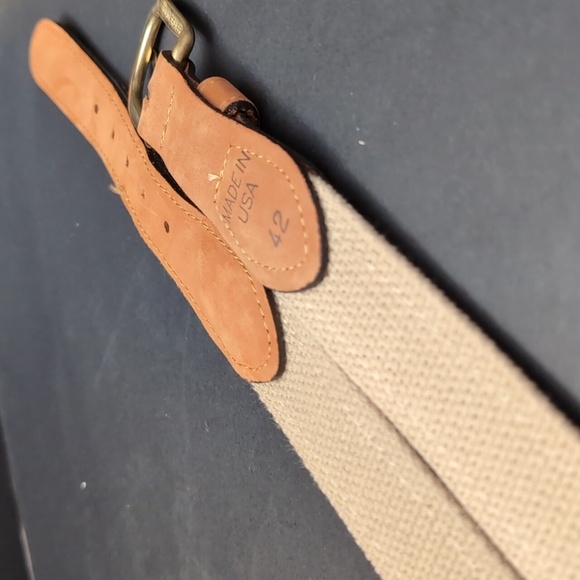 Zep-Pro ,Men's Tan/ Brown Leather/Woven Belt with Fish Details,Size 42. - Picture 9 of 10